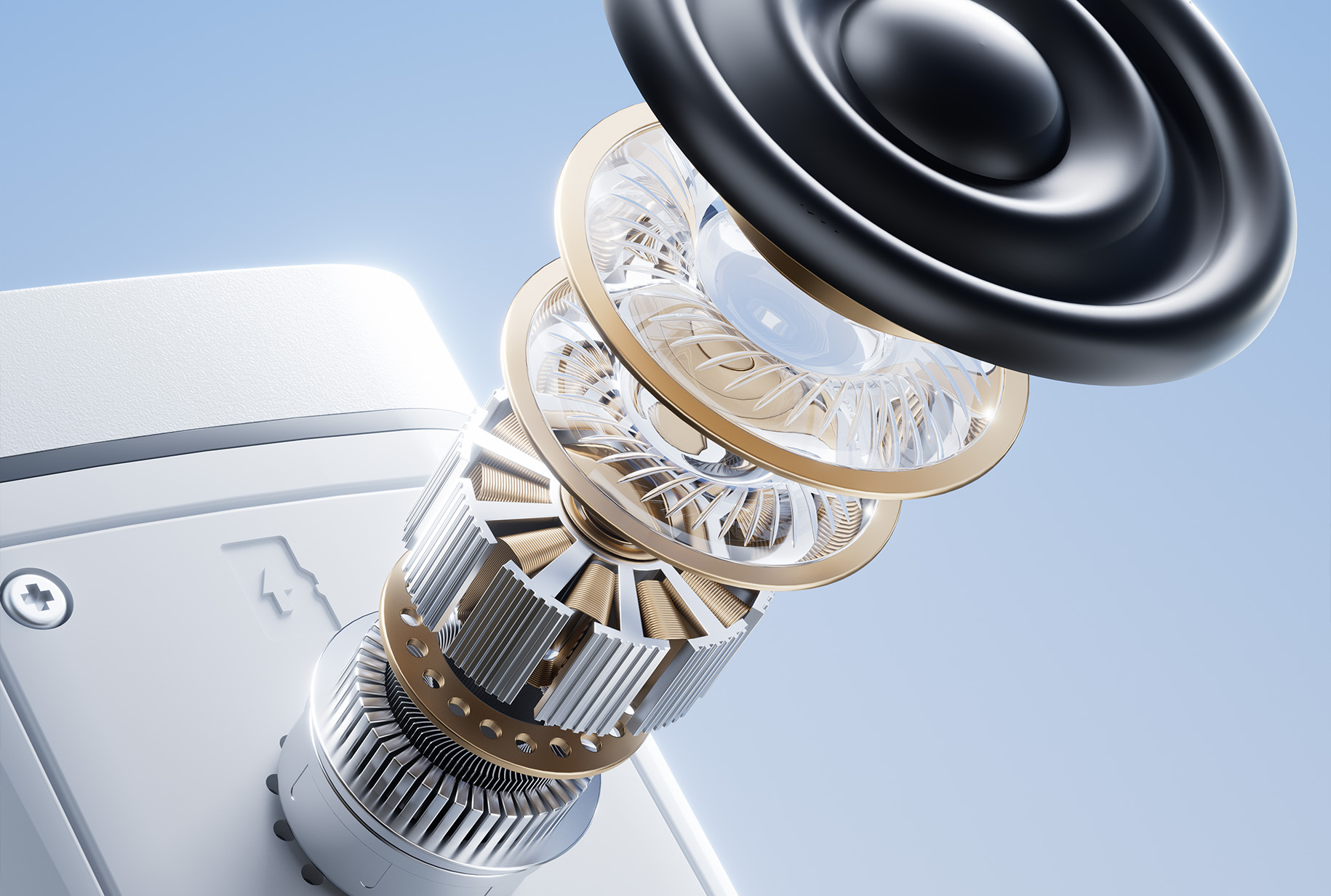 科技耳机喇叭爆炸芯片结构c4d工程